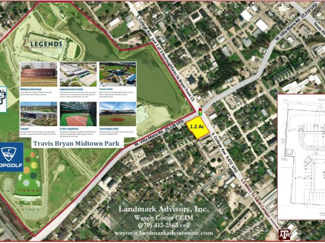 Seeking QSR/Retail -1.2 Acre Signalized Corner @ Midtown, Bryan, TX 77801